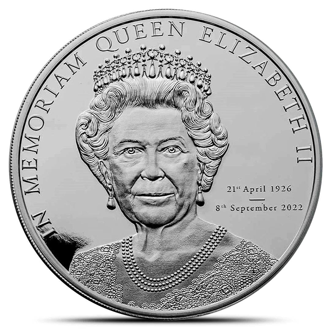 2022 - 1 Oz - Proof Cook Islands Silver Memoriam Queen Elizabeth II Coin